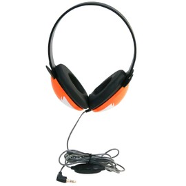 2810-FOX Listening First Headphones, Fox Motif; Adjustable and Flexible Headband; Slotted Baffles in Ear Cups; 3.5mm Plug; 5.5-Foot Attached Cord; Inline Volume Control