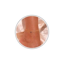 Anklet Bracelets for Women, Birthday Gifts for Women Gold Anklets for Women with Birthstone Birthday Gifts for Her 14k Plated Womens Ankle Bracelets Summer Jewelry for Girlfriend Sister Friend
