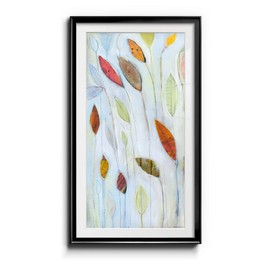 Renditions Gallery Black Framed Wall Art Prints for Home Decor Colorful Swoon Leaves Abstract Florat Art Wall Hanging Paintings for Bedroom Dining Living Room Office Home Kitchen Wall Decor - 8"X16"