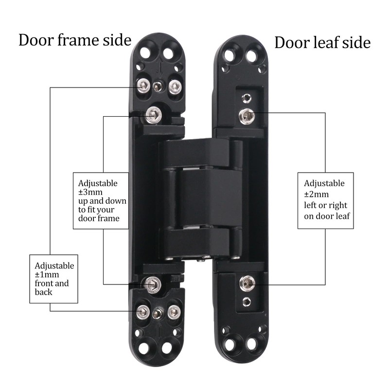 Mengshi 6" Hidden Door Hinges for Secret Door Heavy Duty