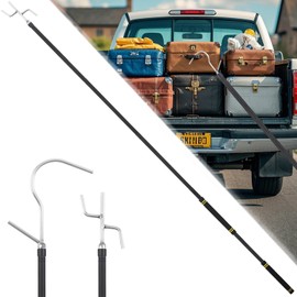 Frebuta Heavy Duty Clothes Hook Pole for Turck,32 to 80In Retail Clothing Hook Pole Long Handle with 2 Hooks Hanging Birdfeeder Frosted Tube Extension Pole to Reach High Hangers