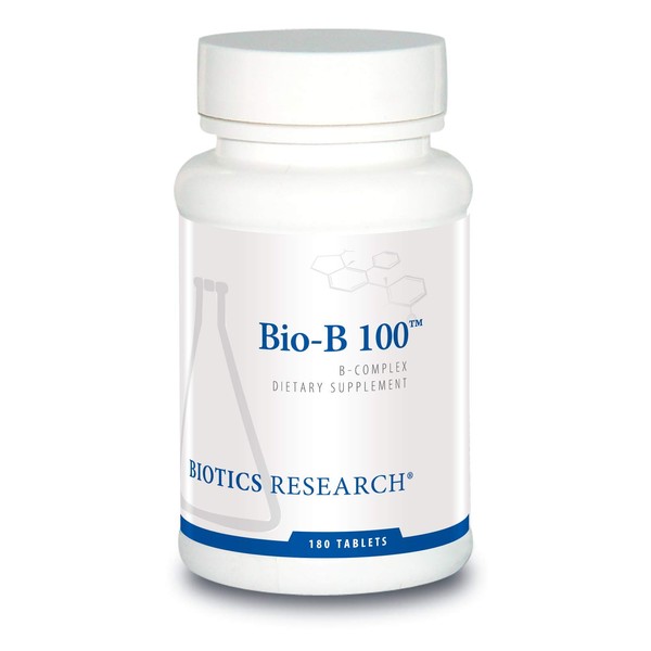BIOTICS Research Bio B 100 Vitamin B Complex Promotes Energy and Health 180 Tablets