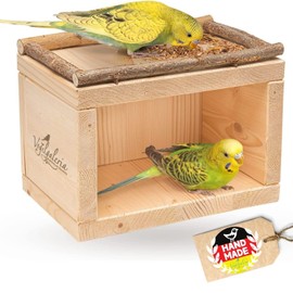 Vogelgaleria® Cute Bird House, Wooden Sleeping House for the Bird Cage or Aviary, Loved as a Sleeping Place and Protective House, Budgies, Agapornids, Cockatiels, Bird Cage Accessories, Bird House