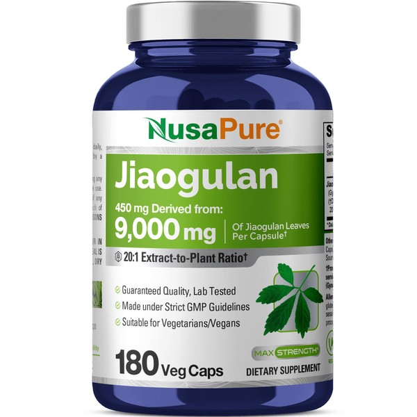 NusaPure Jiaogulan 20:1 Extract, 450 mg Equivalent to 9,000mg 180