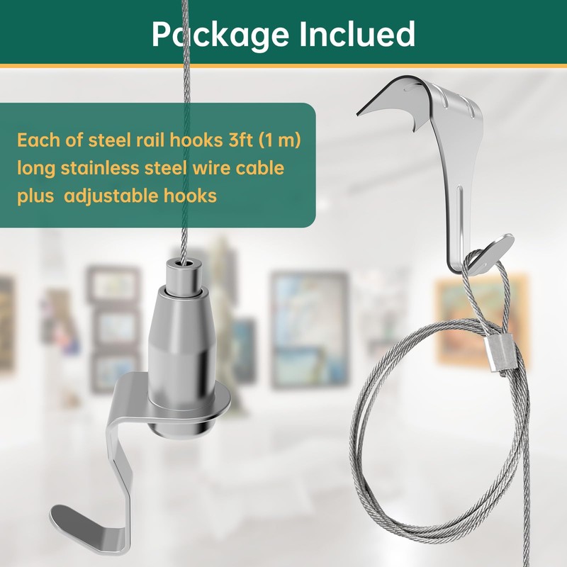 16 Pcs Picture Rail Hanging System,Picture Rail Hooks Molding Hooks