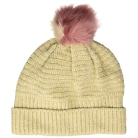 Gymboree Gorro Grande de Moda para niña, Pompón de Pelo de Chenilla Rosa, Medium-Large