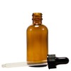 Amber Boston Round Glass Bottle w/dropper 2 oz ea