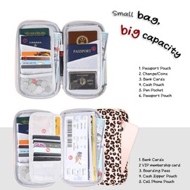 EPROICKS Passport Bag Travel Organiser Documents Family - RFID Blocker Travel Documents Organiser ID Bag Passport Cover 4 Passes for Flight Tickets, Boarding Passes, As shown in the picture, Modern