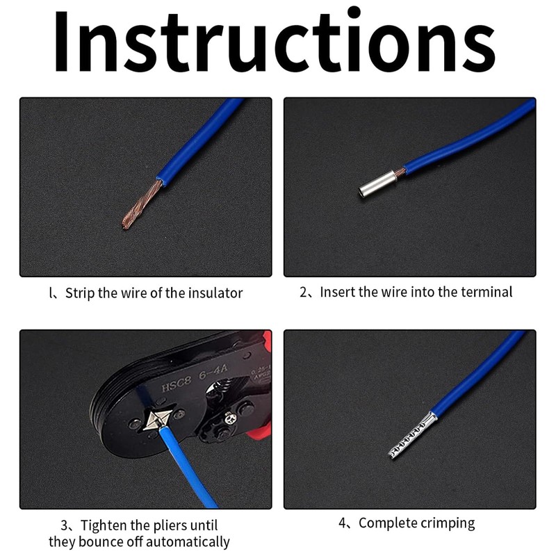 600 Pcs Wire Ferrules Kit, Non-Insulated Ferrule Crimp Terminals, Wire