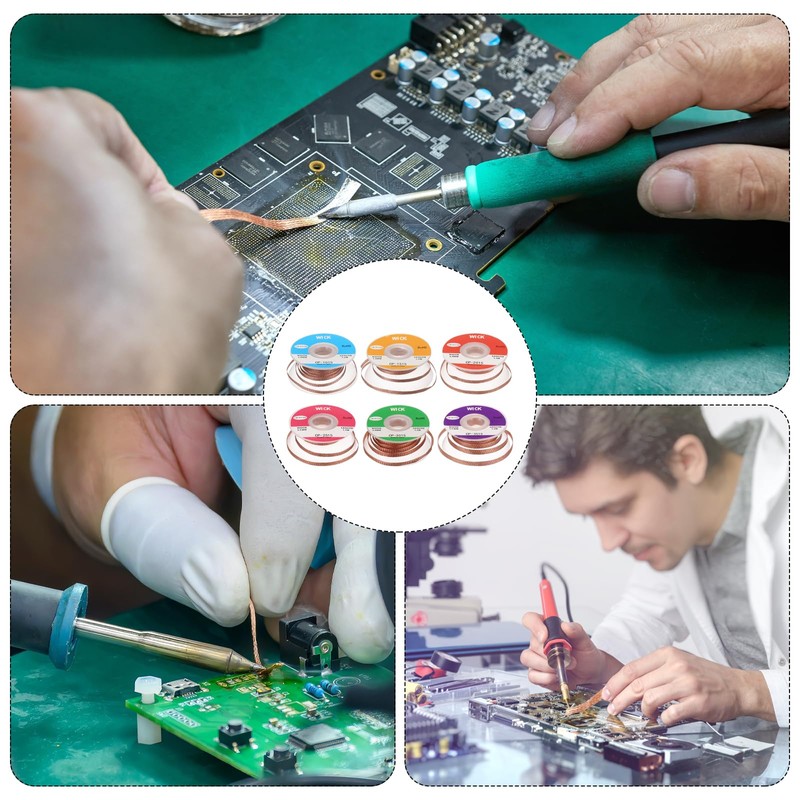 sourcing map Solder Wick Braid No-Clean Desoldering Wick Braid 0.04-0.14