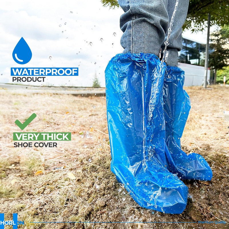 Large Thicker Boot And Shoe Covers Disposable Non-Slip 50 Pack
