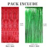 Mienocol 4 Packs Christmas Tinsel Foil Fringe Curtains 3.2ft x