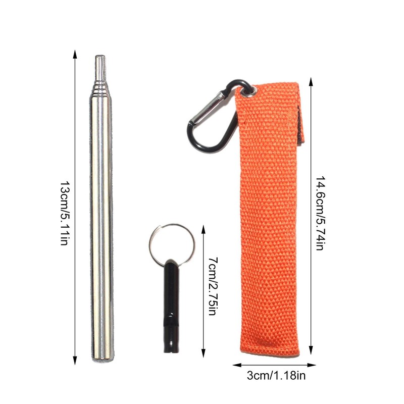 Fire Starter Survival Tool Kit, Keychain Carabiner Survival Kits, Multifunctional,