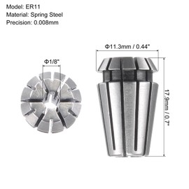sourcing map ER11 Spring Collet, 1/8" Chuck for CNC Engraving Machine Lathe Milling 2pcs