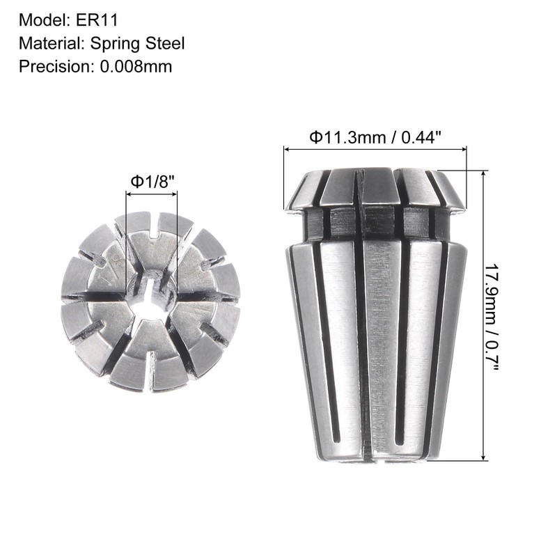 sourcing map ER11 Spring Collet, 1/8" Chuck for CNC Engraving