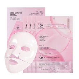 VT COSMETICS Mascarilla de hidrogel Reedle Shot 100 de 2 pasos (34.5gx4 piezas), mascarilla facial coreana de colágeno rosa, mascarilla de firmeza int