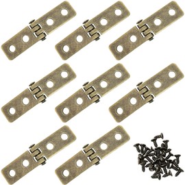 JianLing 8SETS Antique Bronze Hinge Vintage Hardware (with Mounting Screws) Folding Butt Hinges Narrow Flap Hinges for Boxes Jewelry Cases Cabinet Cupboard