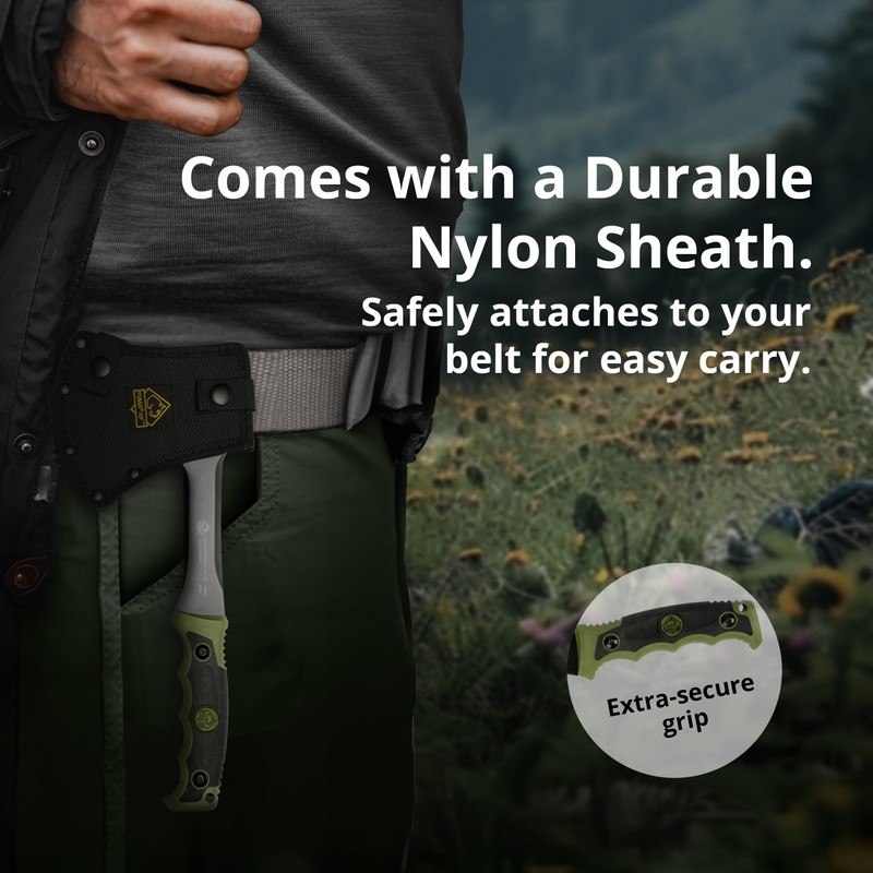 Puma XP Packable Camping Hatchet with Green Rubber Handle