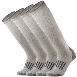 RedHero Merino Wool Over the Calf Socks for Men Hiking Hunting Ski Snowboarding Knee-High Boot Warm Thick Cold Weather Winter(Camel XL)