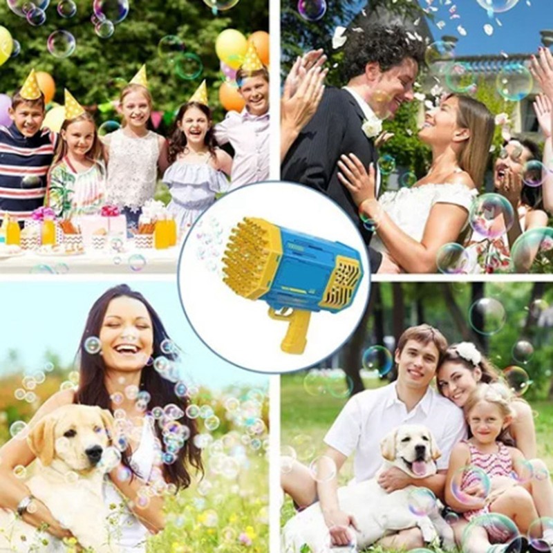 Automatic Handheld Bubble Machine Cool Fan Mode 69 Bubble Holes