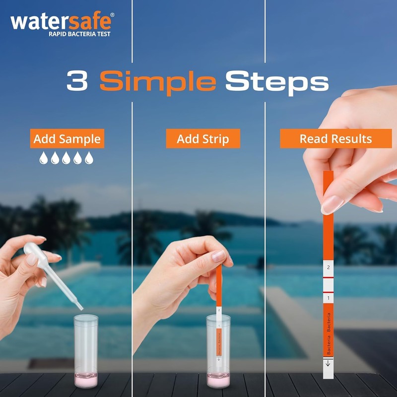 Watersafe Rapid Bacteria Test 10-Pack. Detects E.coli, Pseudomonas in 15