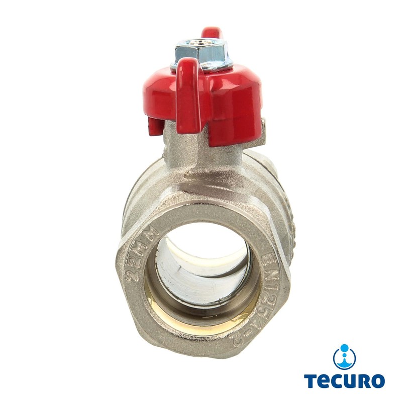 tecuro Ball Valve with Compression Fitting for Copper Pipe Diameter