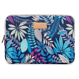 BSLVWG 13 Inch Laptop Sleeve Multi-Color & Size Choices Case/Water-Resistant Neoprene Notebook Computer Pocket Tablet Briefcase Carrying Bag/Pouch Skin Cover (13 inch, Blue Leaves)