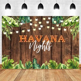 Havana Nights Backdrop for Photography Jungle Plank Lights Decoration Party Props Studio Photo Backdrop Banner (8x6ft)