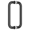 Ranbo Matte Black 8" （CTC） Tubular Back-to-Back Shower Door Handle,Heavy-Duty