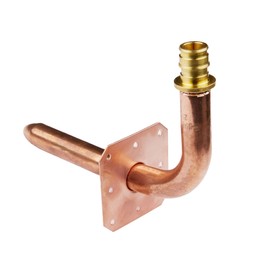 EFIELD Pex-a Expansion F1960 Copper Stub Out Elbow with Wall Flange, 1/2", 6 Inch Length,(STUB003)