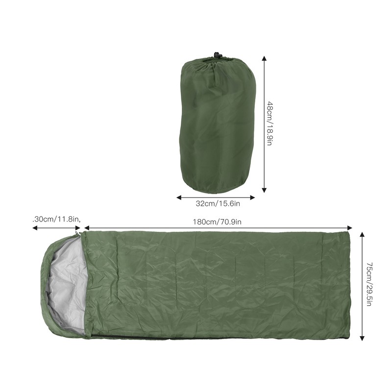 Adult Outdoor Envelope Sleeping Bag with Hood Waterproof for Camping