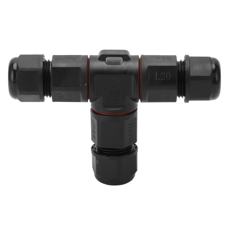 2 Pcs Tee Wire Connectors IP68 Waterproof 2 Pin 3