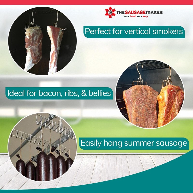 The Sausage Maker® Bacon Hanger 8-Prong Meat Hooks SUS304 Stainless