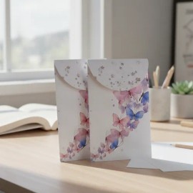 Sobres De Dinero, Decorados, Pequeños, Mariposas Celeste Celeste Mariposas Lila Y Celeste