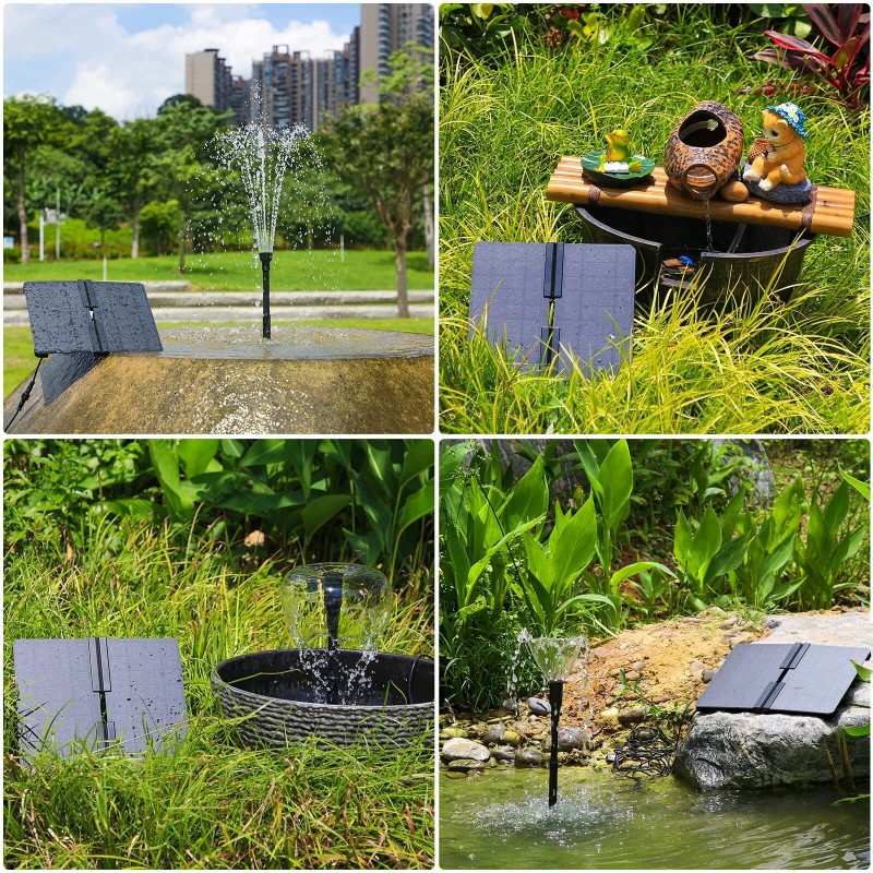 AISITIN Solar Powered Water Fountain Pump with 6 Nozzle,for Ponds,Pool,Fis