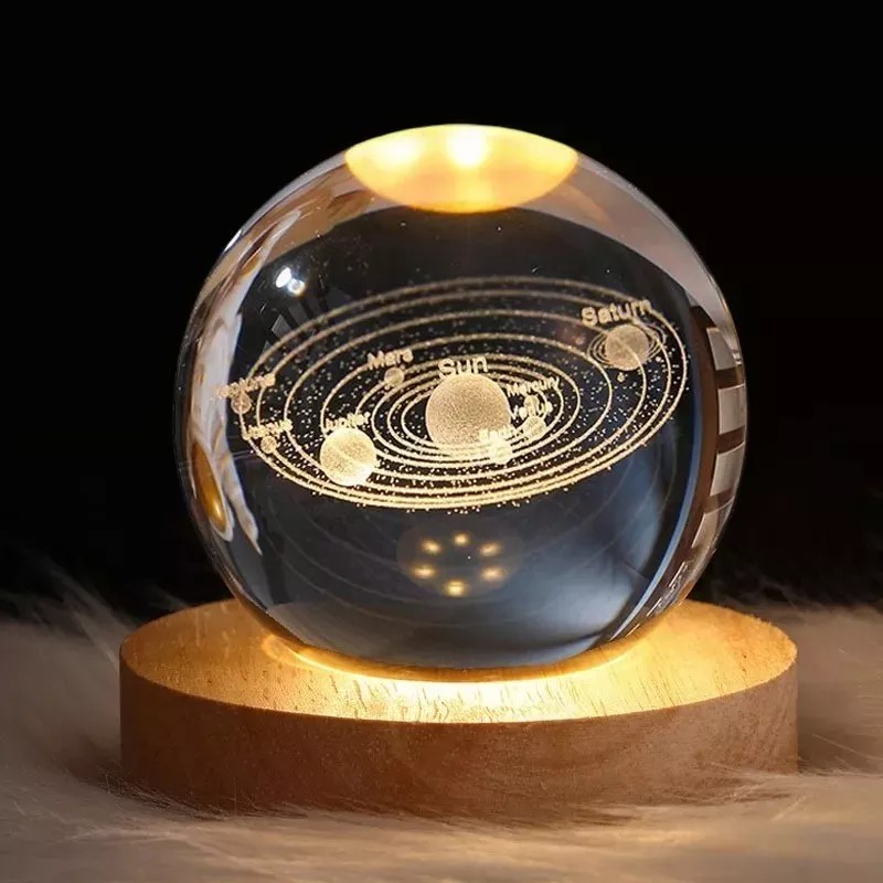 Shuang.W Adorno De Bola De Cristal Luminoso Pequeña Luz De