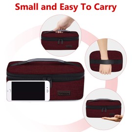 Gloppie Small Lunch Bag for Women Insulated Lunch Box Mini Lunchbox Thermal Lunch Boxes Adult Lunch Pail Petty Food Containers Portable Cooler Bags Reusable Snack Bag Loncheras Para Mujer, Wine