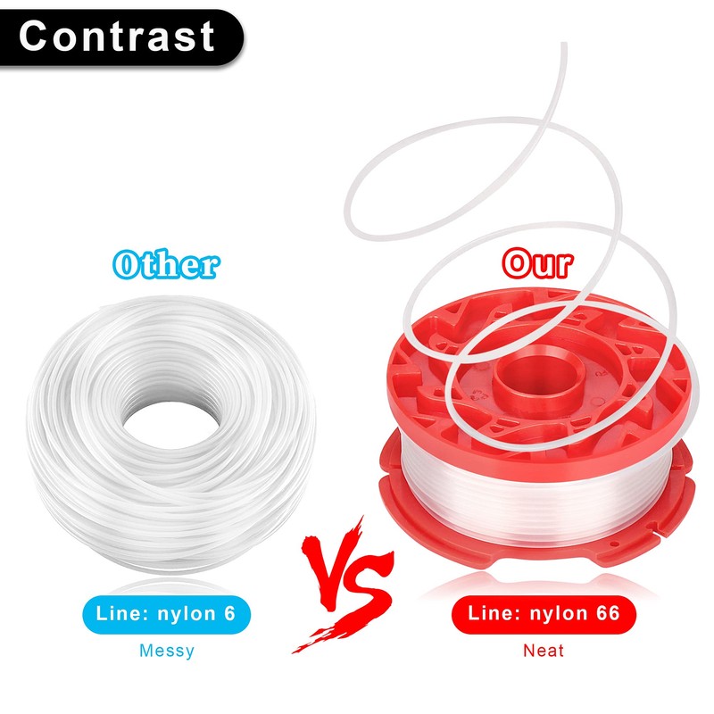 Dilsuaco CMZST0653 8pcs String Trimmer Spool Line(0.065",30Ft) with Cap Head,