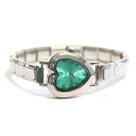 NewCharms Green Heart Italian Charm Watch