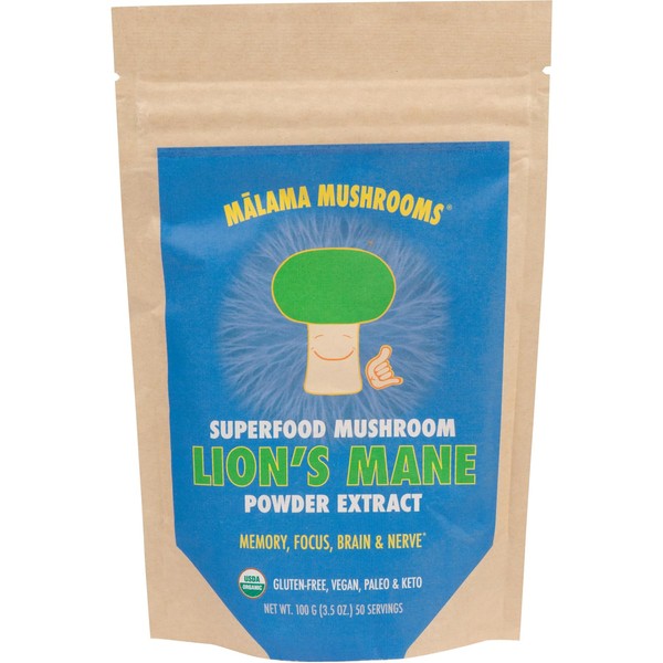 Lion's Mane Extract Powder by Malama, Organic Fruiting Body Lions