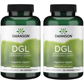 Swanson Dgl (Licorice) 385 Milligrams 180 Chwbls (2 Pack)