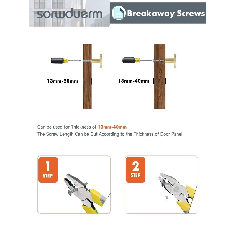 SORWDUERM 2 Pack Brushed Gold Cabinet Knobs Brass Kitchen Solid