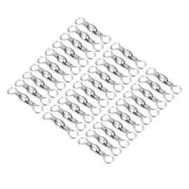 PATIKIL Fishing Barrel Swivel, 30Pcs 55lb Carbon Steel Solid Ring Terminal Tackle, Silver