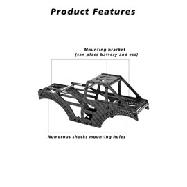 FEDCO SCX24 Monster Truck Chassis Carbon Fiber Frame SCX24 LCG Chassis for Axial SCX24 Upgrade Parts 1/24 RC Crawler