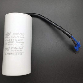 Aokus CBB60 Run Capacitor 250VAC 250 VAC 450V 45uF 45 uF/MFD 250V AC,2 Wires, UL Listed