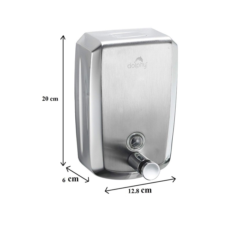 Dolphy 304 Stainless Steel Liquid Soap Dispenser for Bathroom &