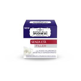 Acqua alle Rose, Crema Viso con Acido Ialuronico Vegetale Filler, Crema Senza Età Antirughe con Acido Ialuronico Vegetale - Riempie e Riduce le Rughe di Viso e Occhi - 50 ml