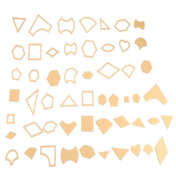 54 Pieces/Set Patchwork Stencil, Acrylic Patchwork Stencil, Patchwork Sewing Stencil, Clear Acrylic Pattern Template for Leather Crafts, Sewing Tool, DIY Patchwork