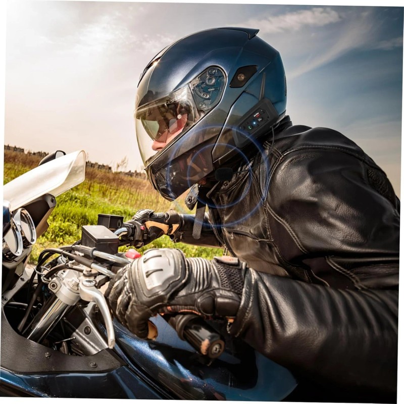 2 Pack V6 Motorcycle Helmet Bluetooth Intercom Headset 1200m 6