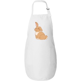 inktastic Easter Cute Floppy Ear Brown Bunny Adult Apron White 3a6cc